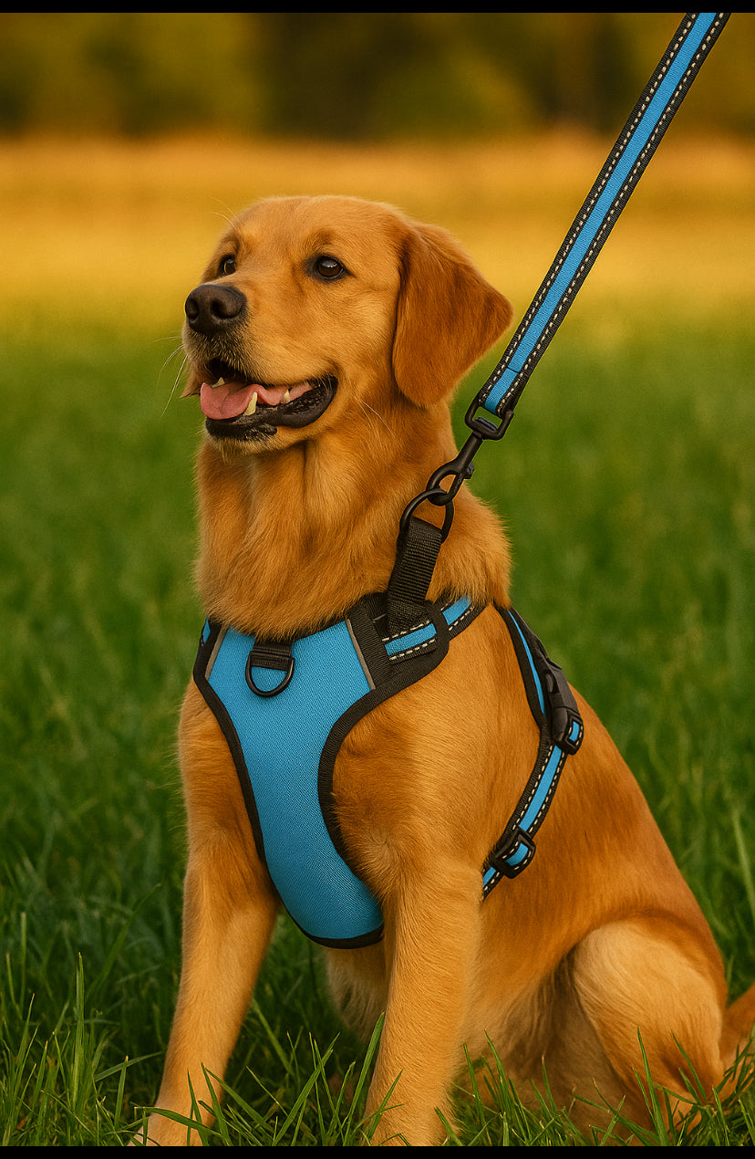 1pc harnais réfléchissant anti-traction pour chiens de taille moyenne et grande-promenade facile et matériau oxford durable