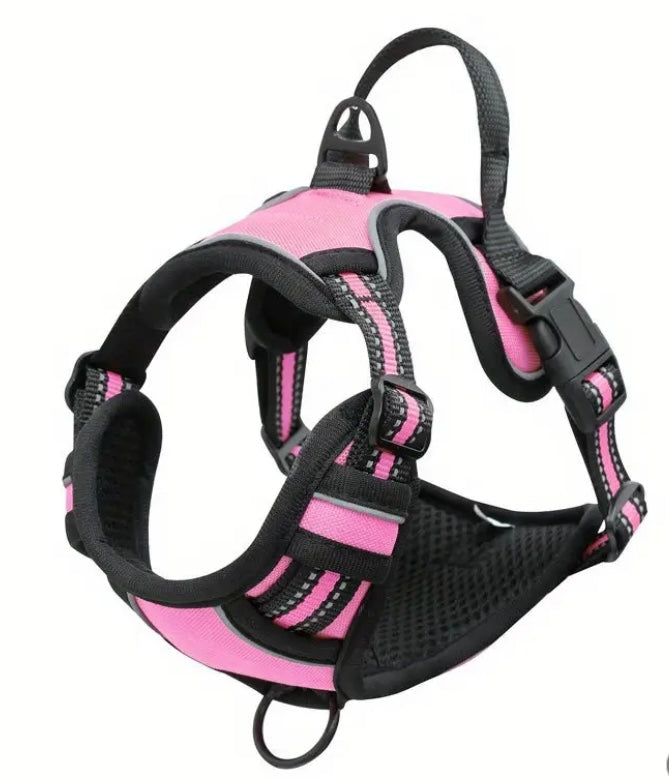 1pc harnais réfléchissant anti-traction pour chiens de taille moyenne et grande-promenade facile et matériau oxford durable